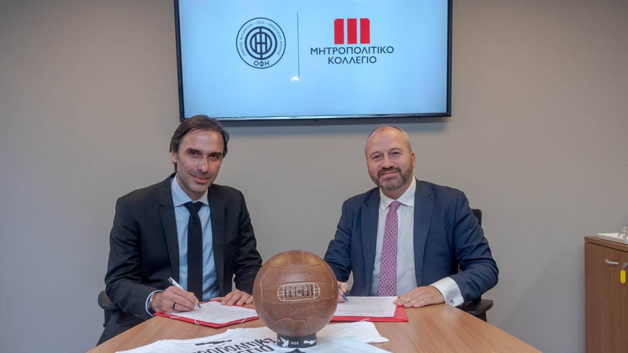 To Μητροπολιτικό Κολλέγιο υπέγραψε Μνημόνιο Συνεργασίας με την ΠΑΕ ΟΦΗ 1925 στην Κρήτη