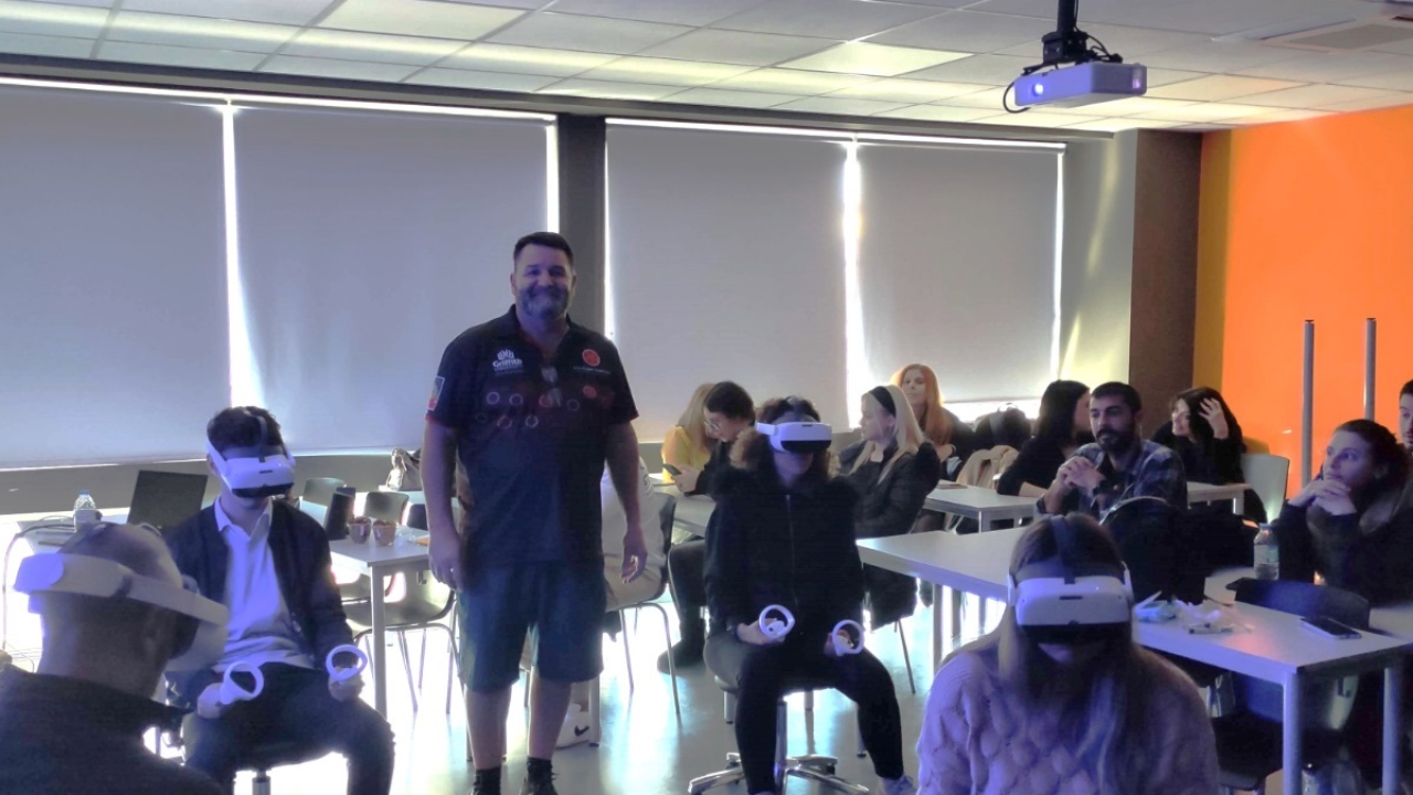 Lecture on Podiatry therapeutic methods with VR equipment by Professor James Charles at Metropolitan College Athens Campus